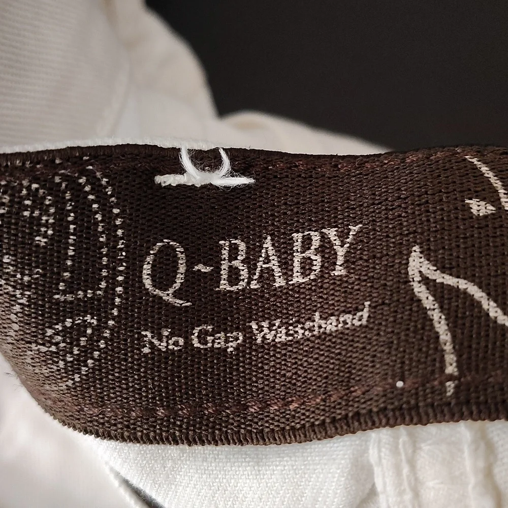 Wrangler Q-baby Altered Crop Denim Jeans Size 7 8 White No Gap Waist - Picture 9 of 10